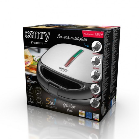 Camry | CR 3042 | Multifunctional Backing Device 5in1 | 800 W | Number of plates 5 | Number of pastry 2 | Diameter cm | Silver/ - 7